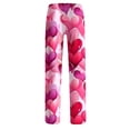 thumbnail image 4 of BLTIBY Women Valentine's Day Pajama Pant Fall Spring Love Printed Comfy Lounge Wide Leg Casual Stretch Palazzo Pj Bottoms Pants with Pockets Hot Pink XXL, 4 of 4