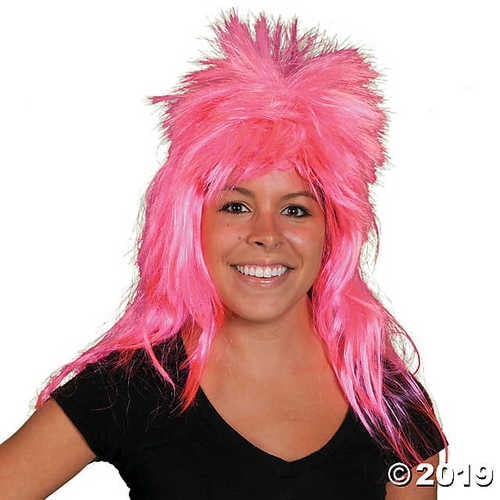 pink mullet wig