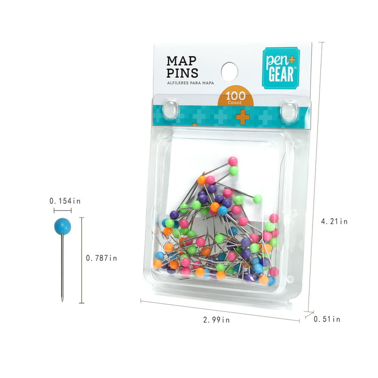 Map Push Pins, Set of 50, 100 or 200, Multi Color, Custom Map Pin