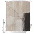 thumbnail image 2 of Beige Gray Black Vintage Shower Curtains for Bathroom, Modern Abstract Linen Farmhouse Waterproof Fabric Shower Curtain, Decorative Bathroom Curtain for Bathtub, 72"x72", No Hooks Included, 2 of 9