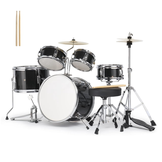 Batería Junior Ktaxon 14" Bombo Kit de 5 Piezas Negra