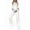 White, variant on Women'S Turn Down Collar Long Sleeve Shirt and Sweatpants Set Loose Fit Casual Loungewear Black XXXL