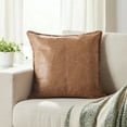 thumbnail image 2 of Better Homes & Gardens 20" x 20" Beige Faux Leather Decorative Pillow, 2 of 6