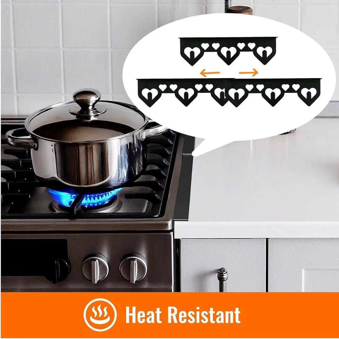 4 Pcs Stainless Steel Stove Gap Covers, Stove Gap Filler Easy Retractable，Heat Resistant Guard Between Stove for Kitchen