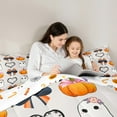 thumbnail image 4 of Manfei Girls Halloween Bedding Comforter Set 7-Piece, Kawaii Spooky Animal King Bedding Sets, Bowknot Pumpkin Heart Bed Sheets, Super Cozy Room Decor, 4 of 8