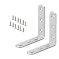 thumbnail image 1 of 80 x 80mm Angle Bracket Stainless Steel L Shaped Angle Brackets Corner Braces Support with Screws, 2pcs, 1 of 7