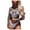 Brown, variant on 2025 Clearance under $5 asdoklhq Swimsuits for Women Plus,Women's Split Bikini Printed Long Sleeve Yarn Sunscreen Swimsuit