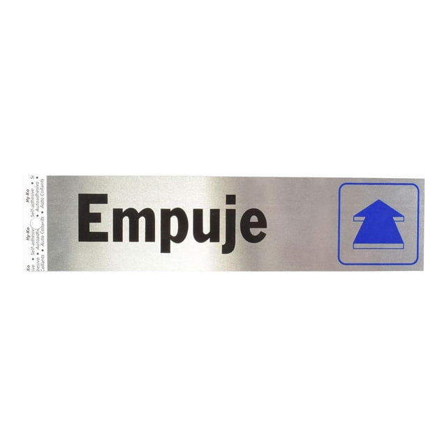 Letrero Para Puerta Empuje Aluminio 20.3X5.1 Cm