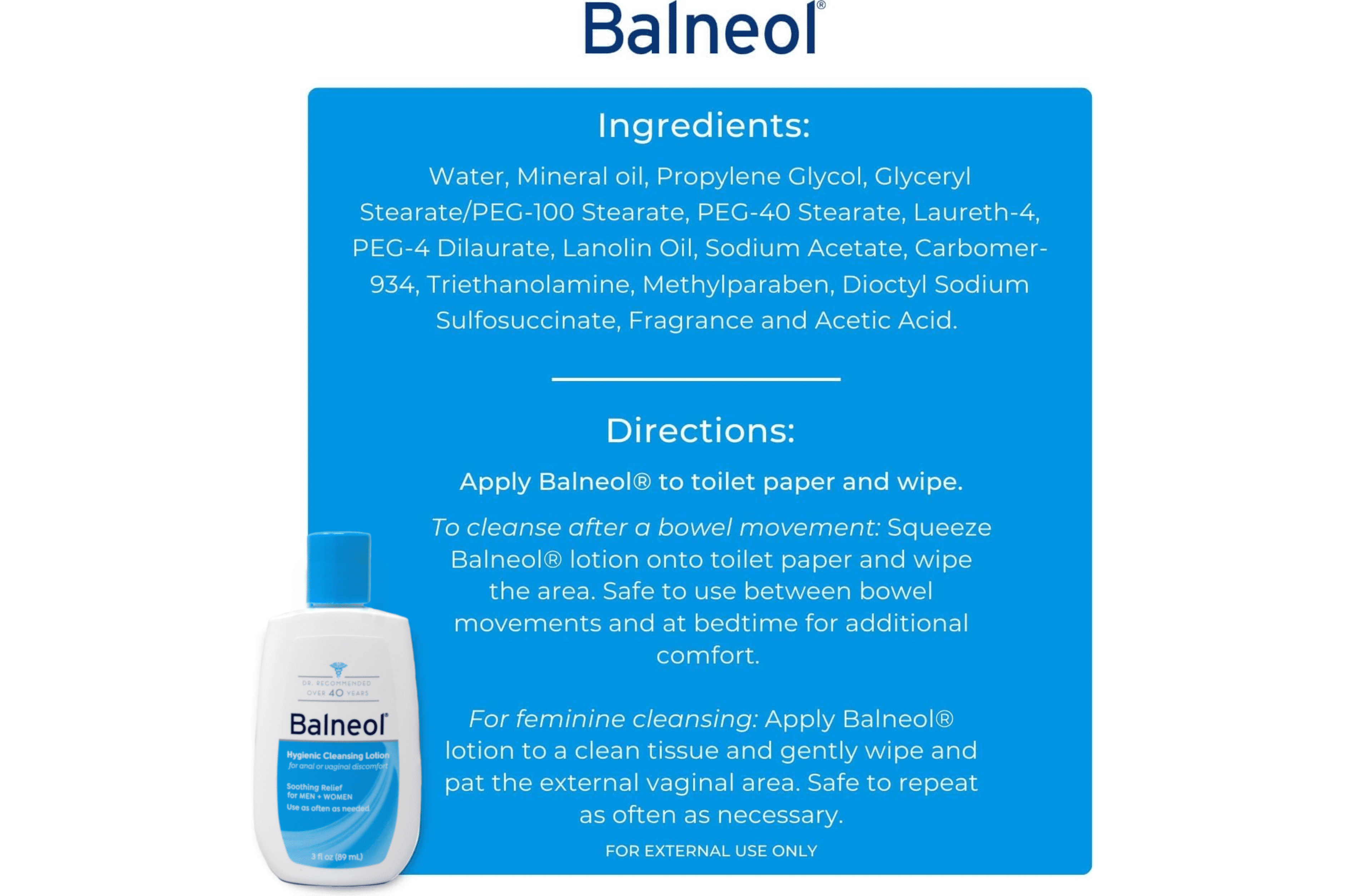 Balneol Hygienic Cleansing Lotion 3 oz (Pack of 8)