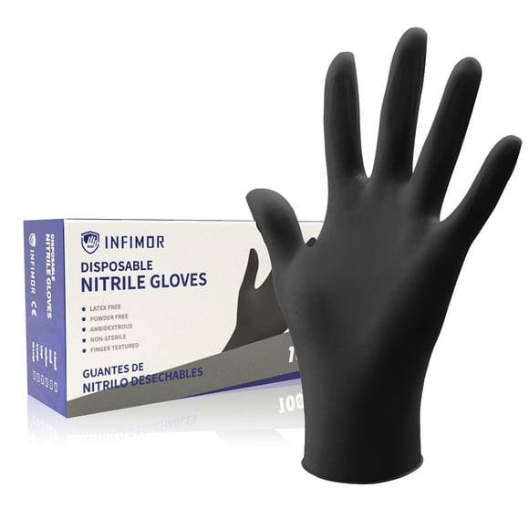 Guantes desechables de nitrilo para exámenes Infimor, 5 ml, sin látex