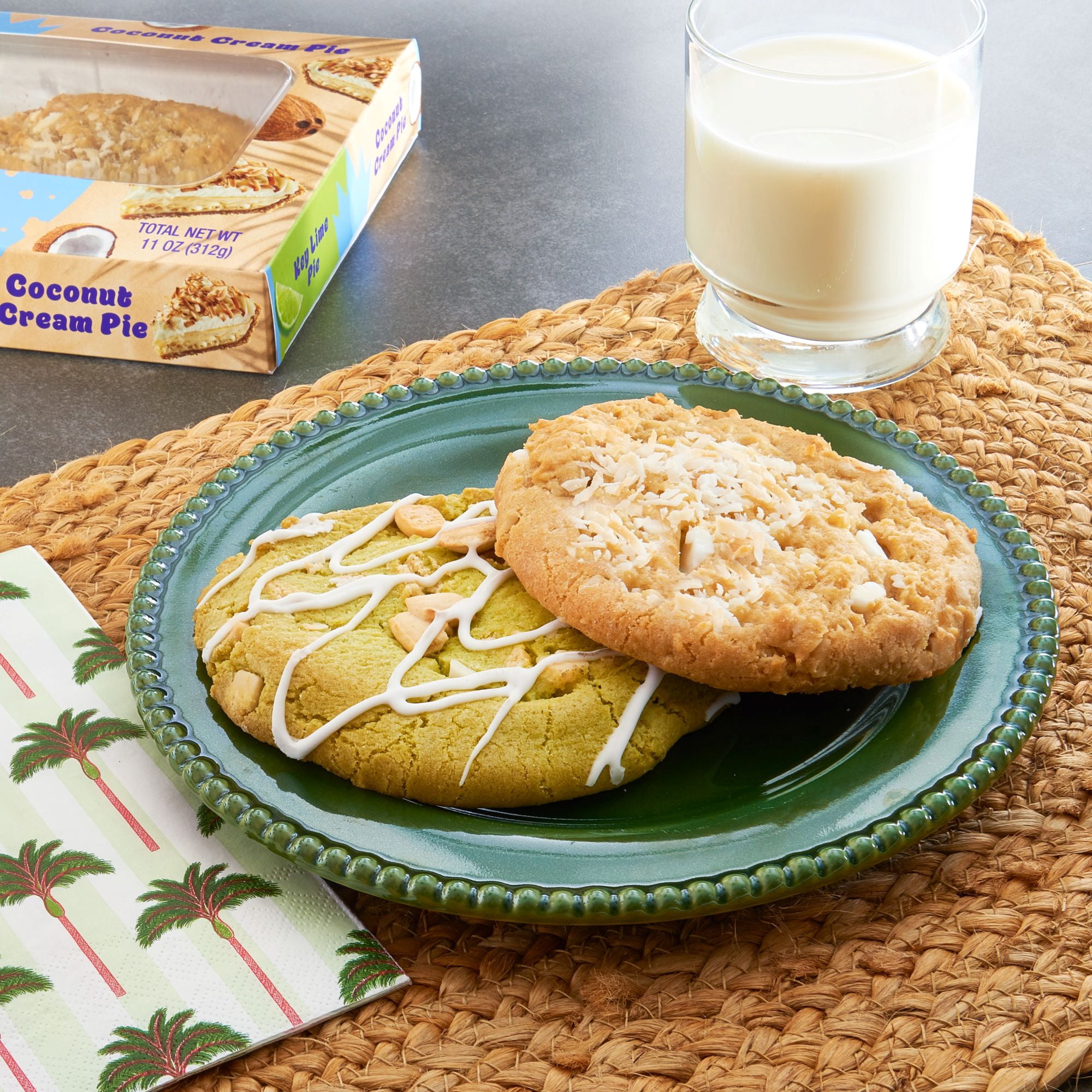 King Krumb Key Lime Pie & Coconut Cream Pie Bakery Cookies, Ready to Eat Soft Baked Gourmet Cookies with Creamy and Tropical Flavors, Naturally Flavored, 11 oz, 2 Count