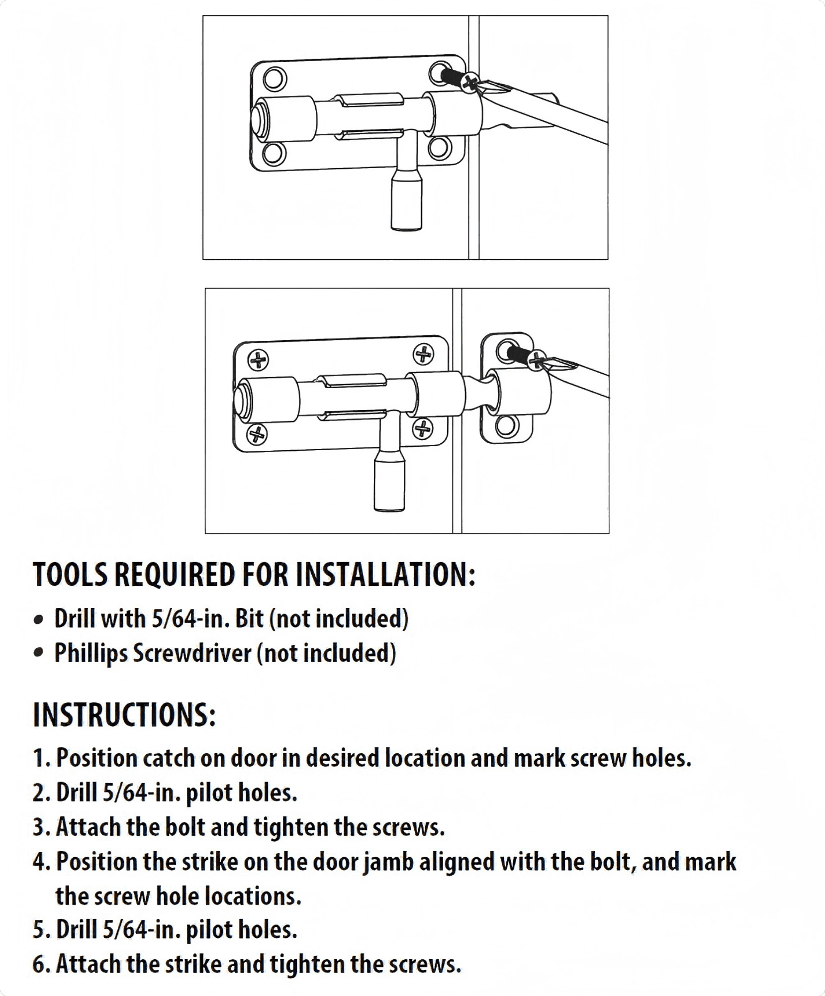 4 Inch Stainless Steel Door Security Slide Latch with Solid Bolt and DIY Installation