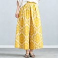 thumbnail image 5 of Vynhevius Womens Wide Leg Pants Elastic High Waist Loose Fit Culottes Fashion Casual All-Match Floral Long Trousers, 5 of 7