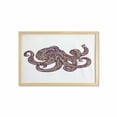 thumbnail image 1 of Octopus Wall Art with Frame, Octopus Illustration with Pattern and Colors Style Art Print, Printed Fabric Poster for Bathroom Living Room, 35" x 23", Purple Mustard, by Ambesonne, 1 of 2