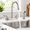 Silver-2, variant on Hotis Kitchen Faucet With Side Sprayer 2 Handle 3 Or 4 Hole Sink Faucets 8 Inch Rv Supply Lines 360 Swivel Brushed Nickel Ht-kf20