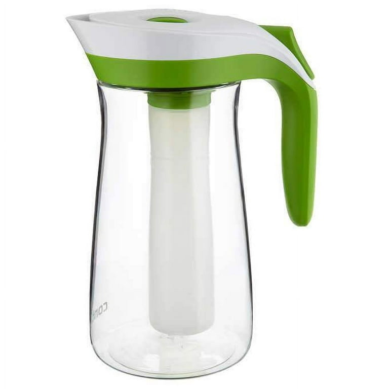 Half-Gallon Iced Tea Pitcher with Infuser Basket and a “Cool-Core”