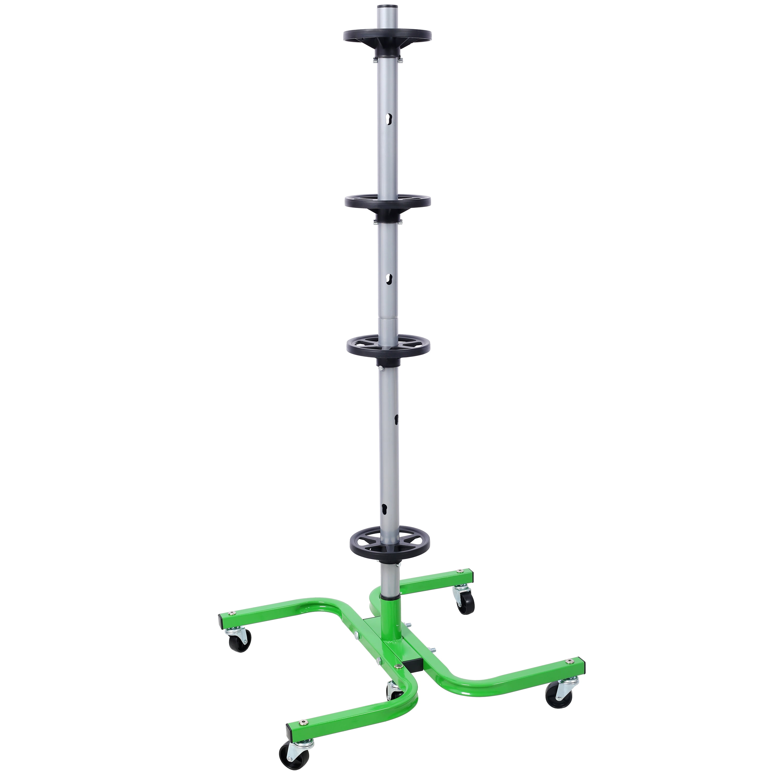 Steel Tire Storage Stand with Wheels, Green, 275 lb Capacity