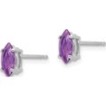 thumbnail image 3 of 14K White Gold 7X3.5mm Marquise Amethyst Earring (8 X 4) Made In United States xe103wam, 3 of 6