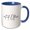 Blue/White, variant on 3drose, Out of Office Cursive Typography, 11oz Two-tone Blue Mug