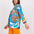thumbnail image 5 of Long Sleeve Turn Down Collar Suit Jacket Women Single Button Colorful Graphic Print Casual Jacket, 5 of 6