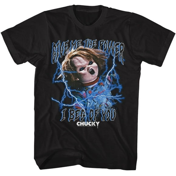 Chucky Child's Play The Power Lightning Black Adult T-Shirt 6Xl