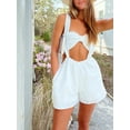 thumbnail image 2 of Coduop Women Summer 2 Pieces Mini Shorts Sets Tube Crop Top with Overall Short, 2 of 6