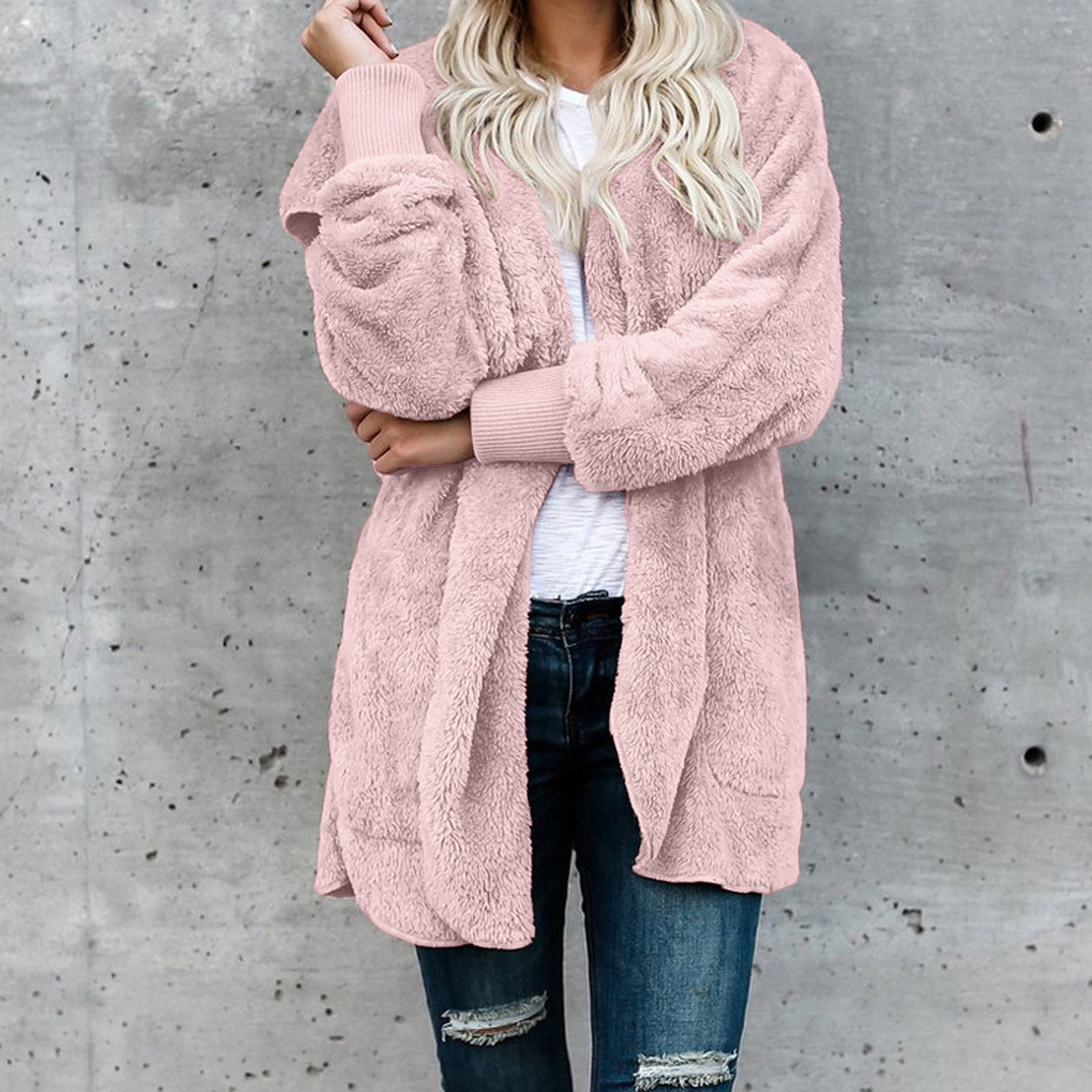 AOMPMSDX Jackets & Coats For Women Women's Artificial Wool Plus