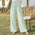 thumbnail image 6 of Loose Pants for Women Plus Size New Women’s Striped Wide Leg Pants Elastic Waist Drawstring Palazzo Pants Loose Beach Vacation Pocket Casual Trousers, 6 of 9