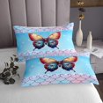 thumbnail image 3 of Erosebridal Girls Butterfly Coverlet Set Queen, Blue Galaxy Bedding Set, 3pcs, 3 of 5
