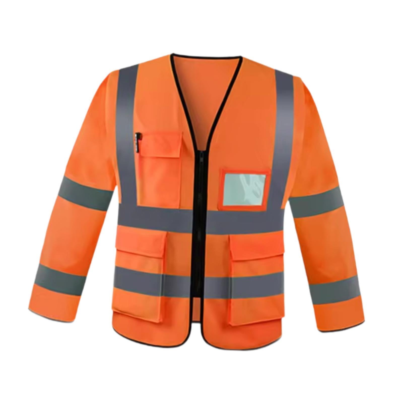 Reflective Safety Vest Long Sleeved High Visibility Lightweight Cloth for Construction Workers Outdoor