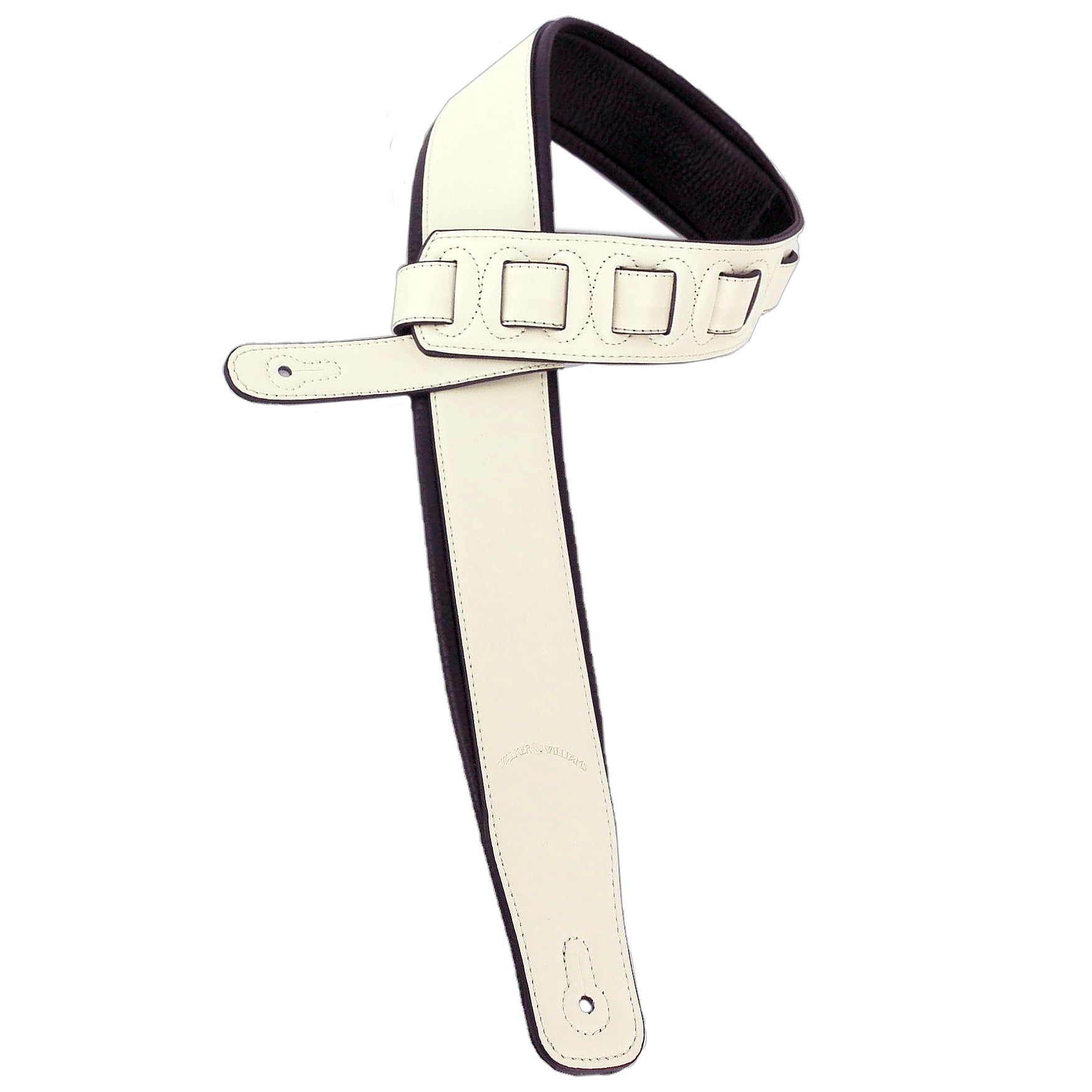 Walker & Williams G-909 Soft Natural Finish Eggshell White Padded Guitar Strap