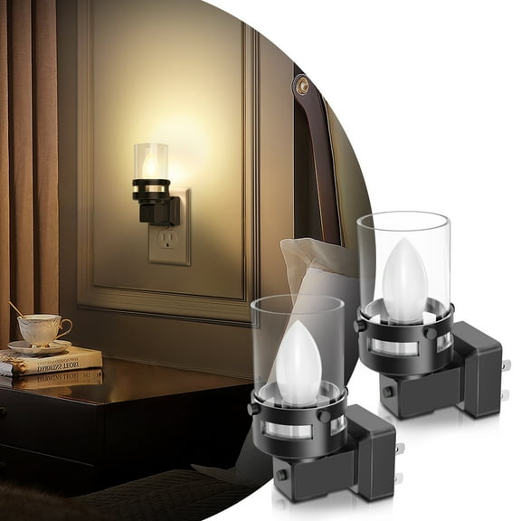 LOHASLED 2 Pack Warm White 3000K Retro LED Filament Candle Night Light