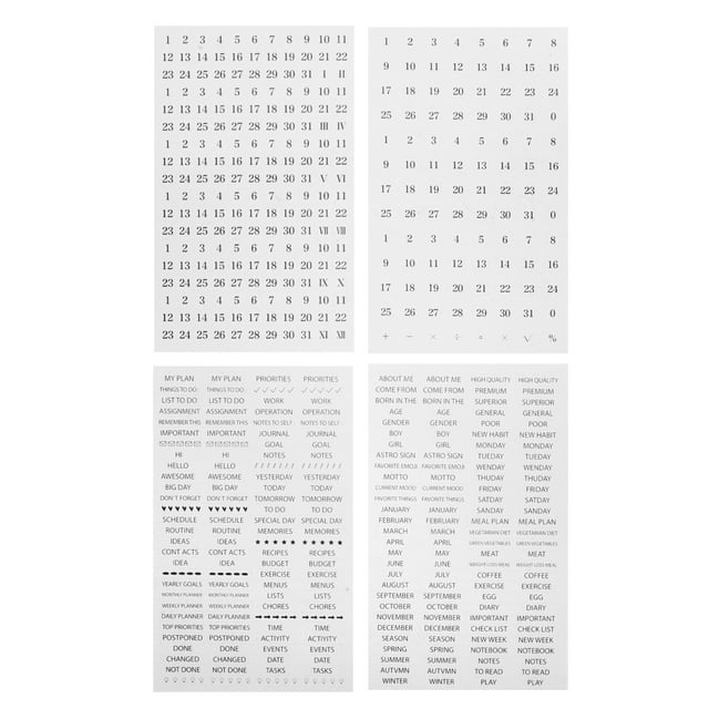 4 Sheets of Planner Stickers Journal Stickers Daily Planner Stickers To Do Accessories