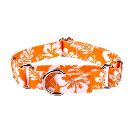 Country Brook Petz&reg; Orange Hawaiian Martingale Dog Collar Small