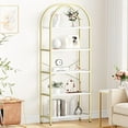 thumbnail image 3 of Bookcase 5-Tier Arched Metal Bookshelf – Tall Open Storage Rack for Bedroom, Living Room, Home and Office, 3 of 8