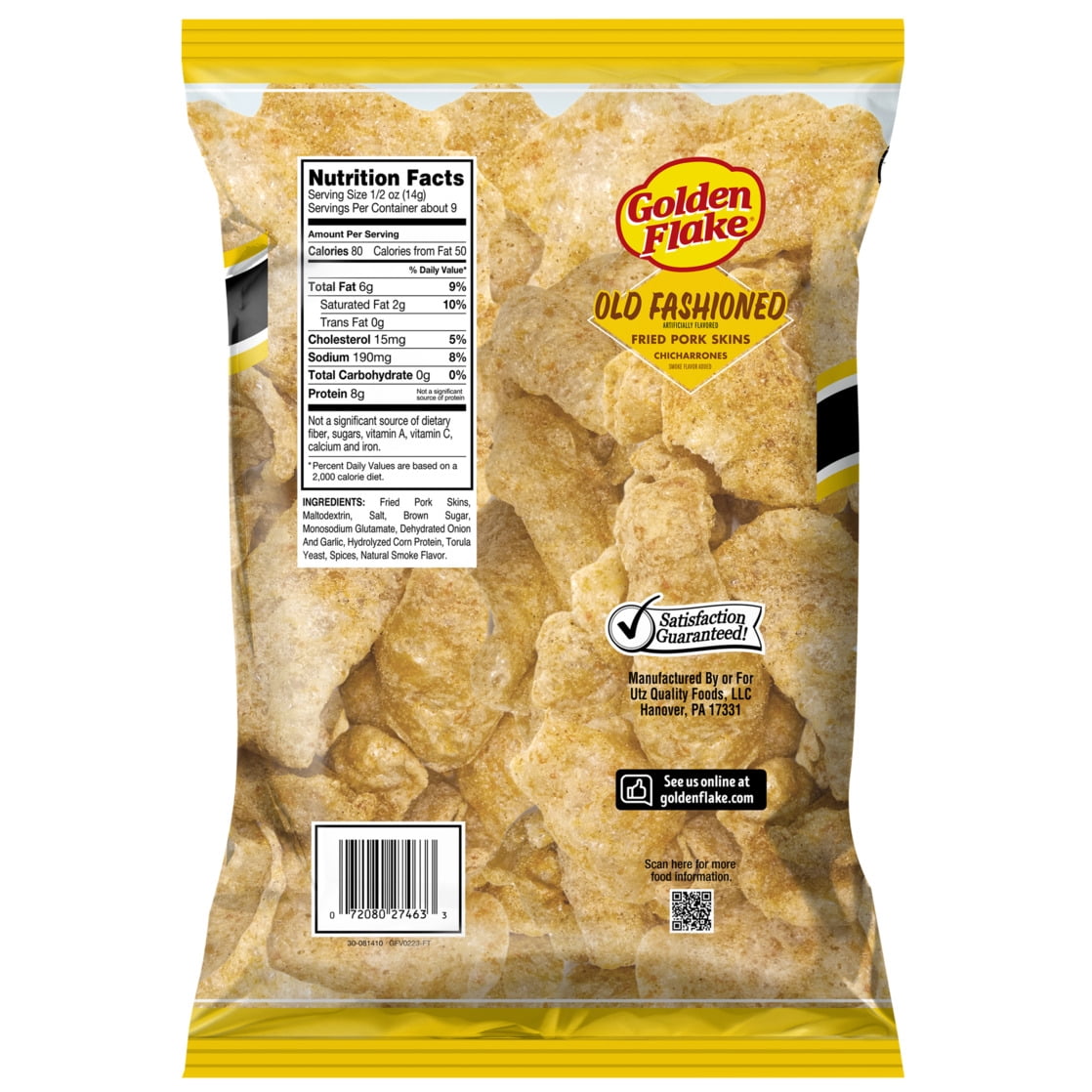 (3 pack) 4.5 oz Golden Flake Old Fashioned Pork Skins