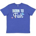 thumbnail image 3 of Inktastic Born to Fish Go Fishing Youth T-Shirt, 3 of 5