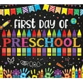 thumbnail image 3 of Colorful Crayons First Day of Preschool Banner Handprints Space Decorations for Classroom School Event Kids Celebration, 3 of 7
