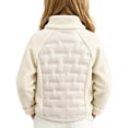 thumbnail image 5 of Zpanxa Girls Fleece Jacket Spliced Quilted Jacket Sleeves Stand Collar Zip Up Warm Outerwear, 5 of 5