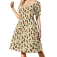 thumbnail image 2 of Vestido de manga corta con diseño de ranas naturalistas, vestidos de lujo para mujer, vestidos para ocasiones especiales, conjuntos elegantes para mujer., 2 of 7