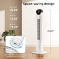thumbnail image 7 of 36 Inches Bladeless Tower Fan with Remote for Bedroom,90°Oscillation Standing Floor Fans that Blow Cold Air with 9H Timer & Child Lock,Ultra Quiet Small Cooling Fans for Office - Black, 7 of 7