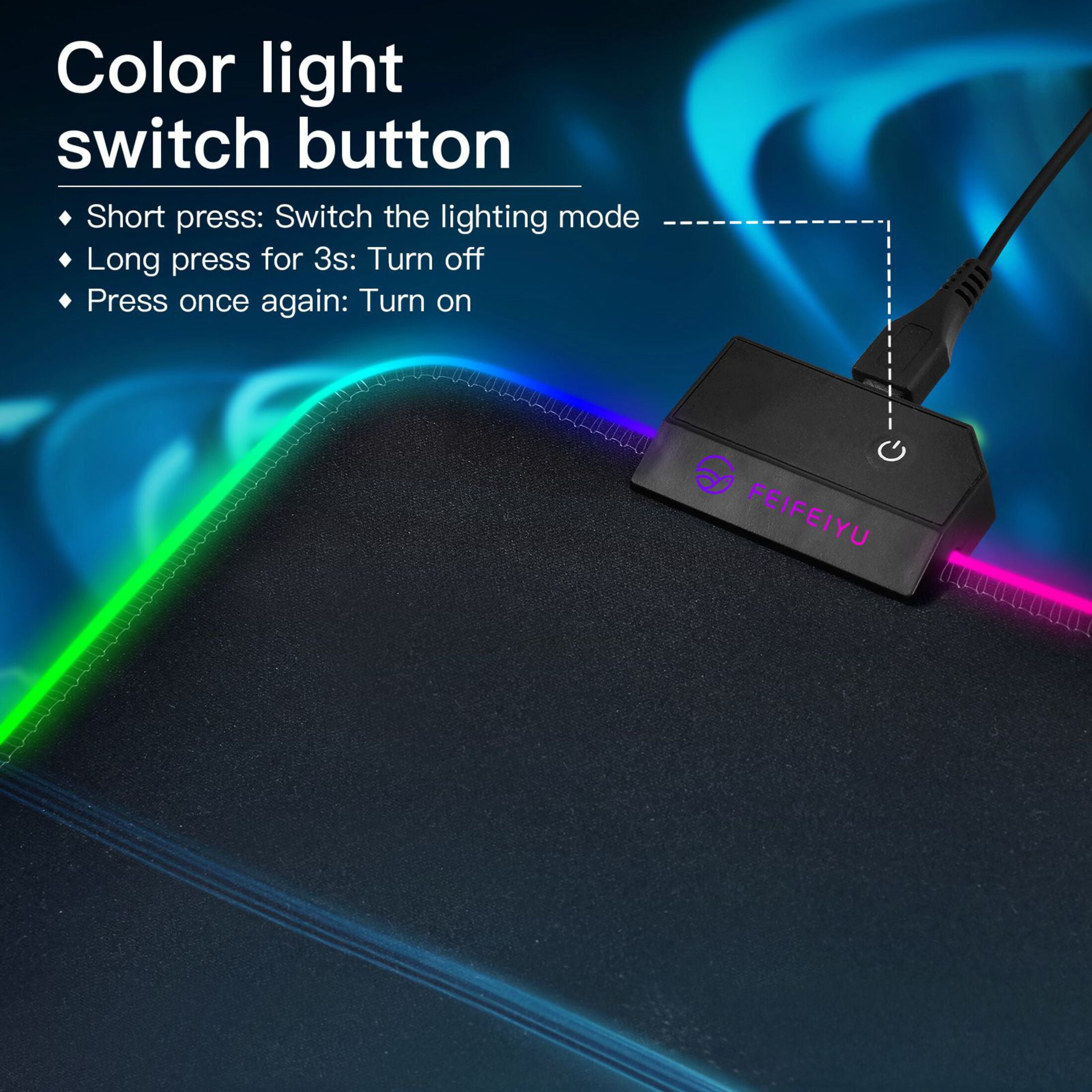 Large RGB Gaming Mouse Pad Led Glowing Mousepad Non-Slip Rubber Base 13 Light Modes 35.4x15.7 Iceberg Floating Sea