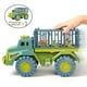 thumbnail image 3 of Camión de transporte de dinosaurios grande para niños, juguetes de transporte, camión transportador, vehículo de juguete, dinosaurio 12 piezas verdes, 3 of 8