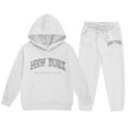 thumbnail image 3 of WOYY Tween Girls Sweat Suit New York Printed Hoodie Jogger Pants Outfits, Sizes 11-12, 3 of 3
