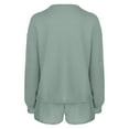 thumbnail image 5 of Scyoekwg Women Tracksuits 2 Piece Set Solid Color Fall Outfits Crewneck Long Sleeve Sweatshirts Shorts Sports Outfits Casual Fashion Loose Tracksuit Set (Green,XL), 5 of 7