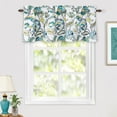 thumbnail image 3 of DriftAway Layla Room Darkening Valance for Kitchen Classic America Style Floral Leaves 18 Inch Length Valance for Living Room Bedroom Rod Pocket Window Treatment 52x18 White Seafoam Gray 2 Pack, 3 of 8