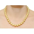 thumbnail image 2 of 14K Gold 9-12mm Golden South Sea Cultured Pearl Necklace - AAA Quality, 18" Princess Length, 2 of 7