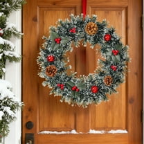 PRETXORVE Christmas Decorations, Christmas Decor, Christmas Wreath Gold Balls and Cones Decorations Christmas Wreath Door Hanging Window/Wall Decoration Indoor and Outdoor Christmas Decorations