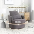 thumbnail image 5 of BISHE Modern Teddy Recliner Chair with 360° Swivel, Comfy Barrel Accent Armchair with Cushions, Upholstered Lounge Chair for Living Room, Bedroom, Nursery, Apartment, Gray Teddy, 5 of 7