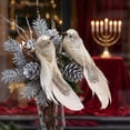 thumbnail image 6 of PONPRNGY 2Pcs Glitter Birds Gold Artificial Foam Feather Birds Clip on Christmas Tree Ornaments Wedding Home Wreath Decoration, 6 of 6